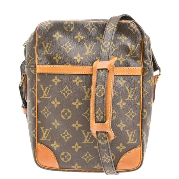 LOUIS VUITTON Logo Danube MM Shoulder Bag Monogram Leather Brown M45264 37EE867 - Picture 1 of 16